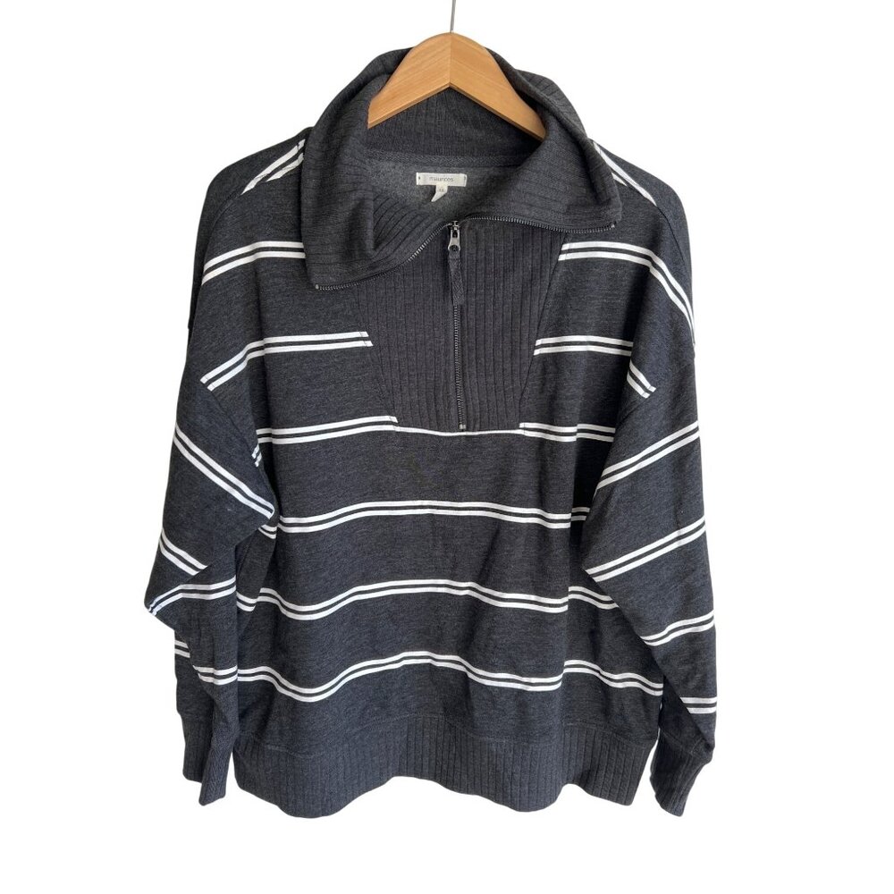 Maurices gray white‎ striped sweatshirt size XL